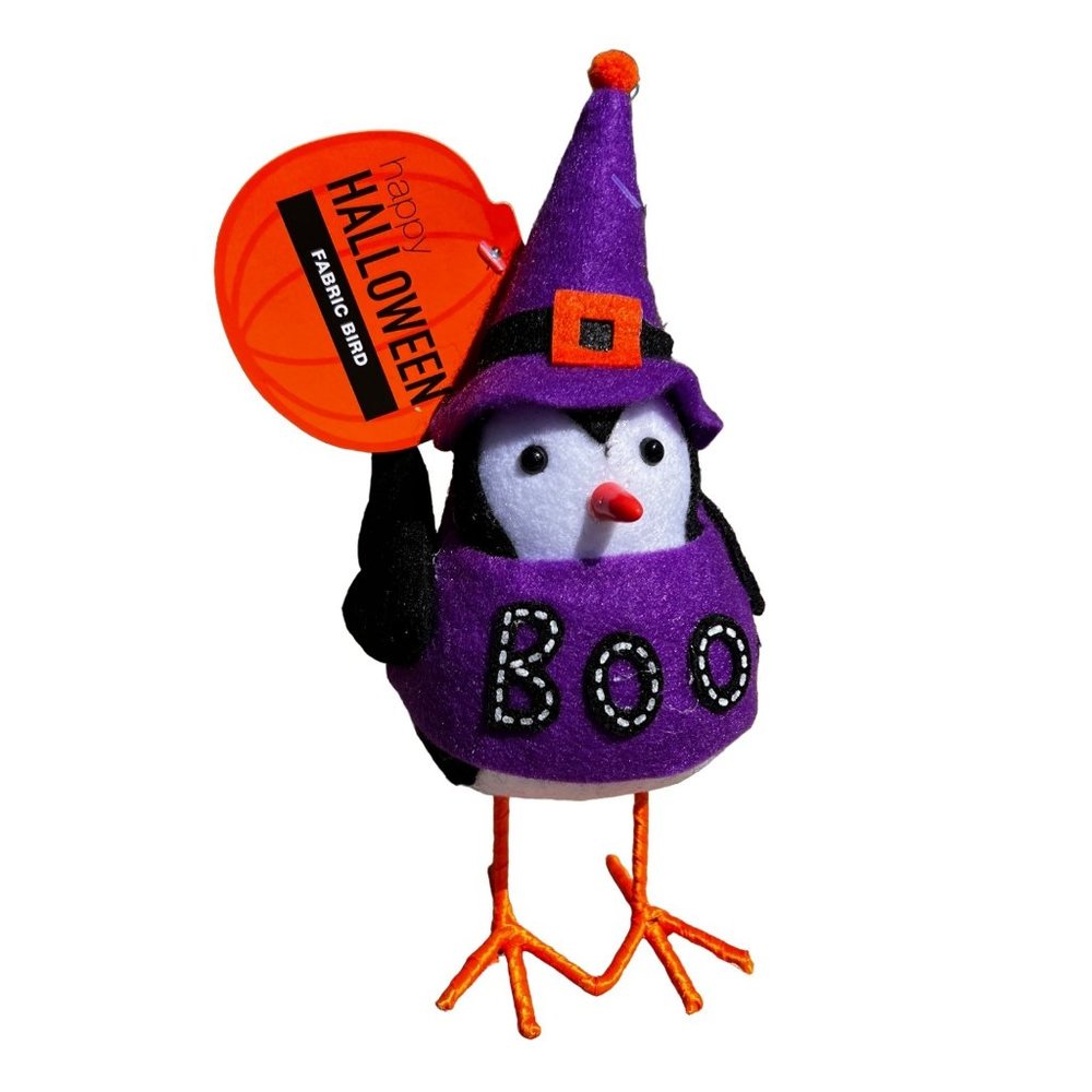 Felt Fabric Halloween Bird Decoration Boo Purple Black Witch 2022 Walgreens 9 in